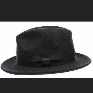 Dark grey wool fedora